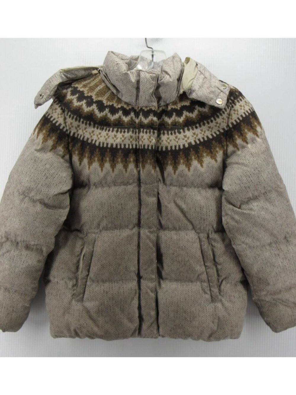 Ralph Lauren Polo Jacket Girls Large Duck Down Puffer Coat Fair Isle Yoke*